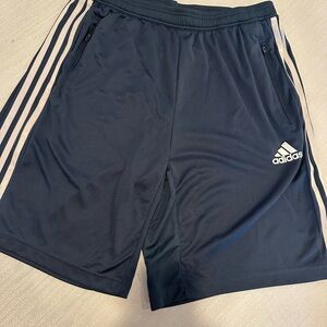 Adidas Blue Athletic Shorts with Three Stripes (Worn ONCE)